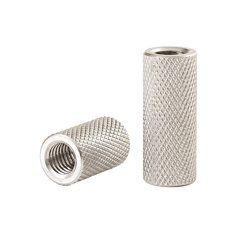 Round cylindrisk knurled koblingsmøtrikker